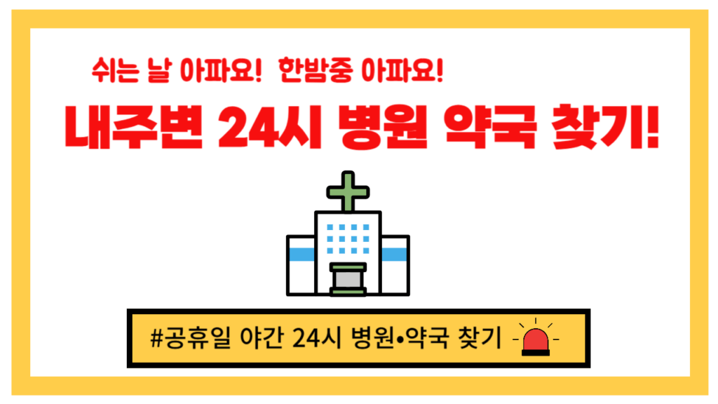 내 주변 24시 병원 약국 찾는 방법 - 심야 주말 공휴일
